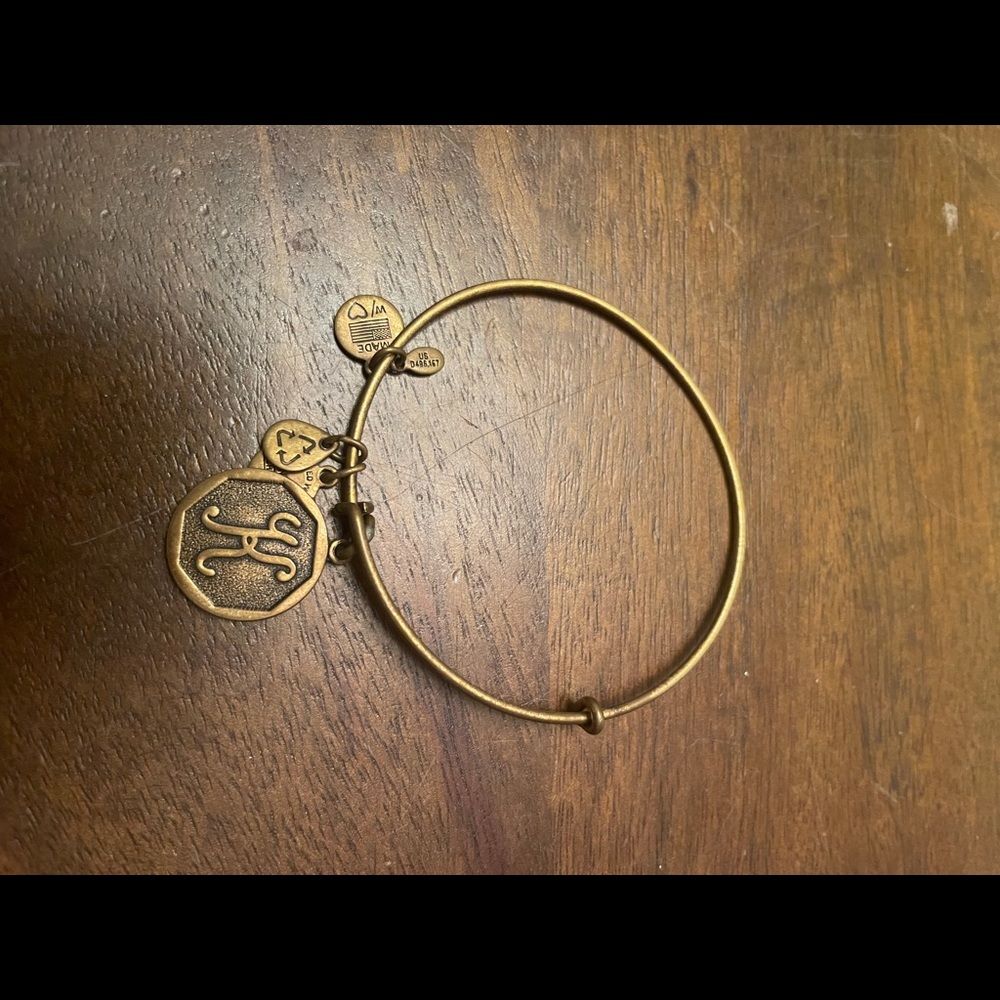 Gold letter K Alex and Ani